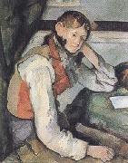 Paul Cezanne The Boy in a Red Waistcoat (mk35) oil painting on canvas